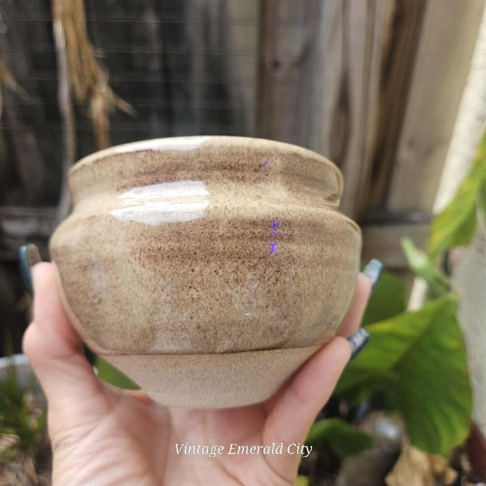Studio Art Pottery Vase Rustic Western Glazed Tan Home Decor Hand made Signed